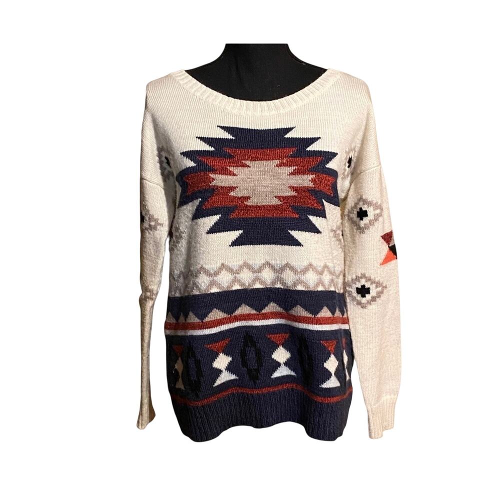 American Eagle Outfitters Southwest Print Wool Blend Sweater Women's M Medium